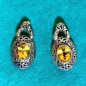 Kadek Hendra Novica Citrine Sterling Silver Gracious Sunset Earrings 4.0ctw
